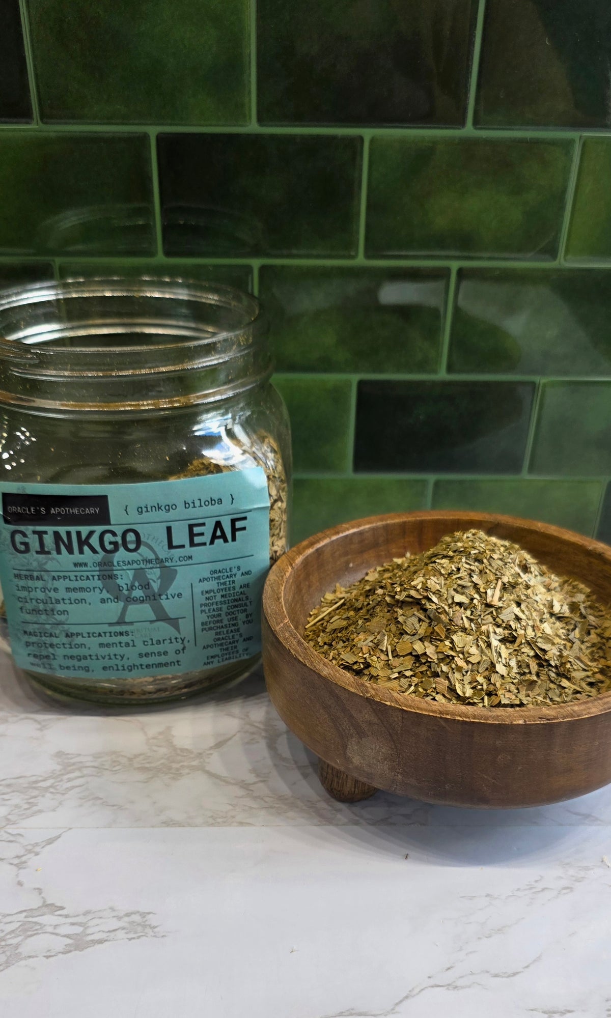 A clear glass jar labeled &