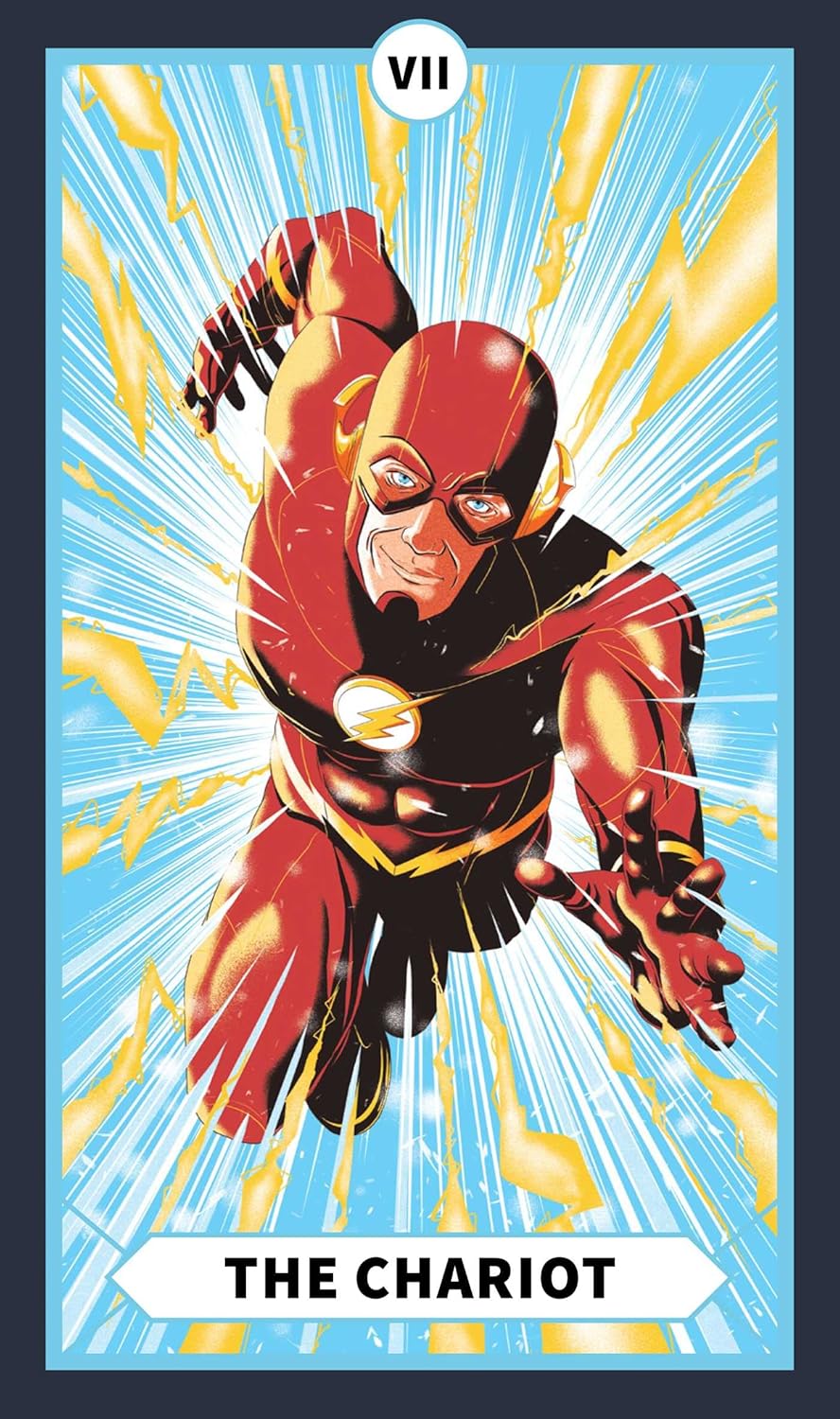 Superhero in red and black costume with &