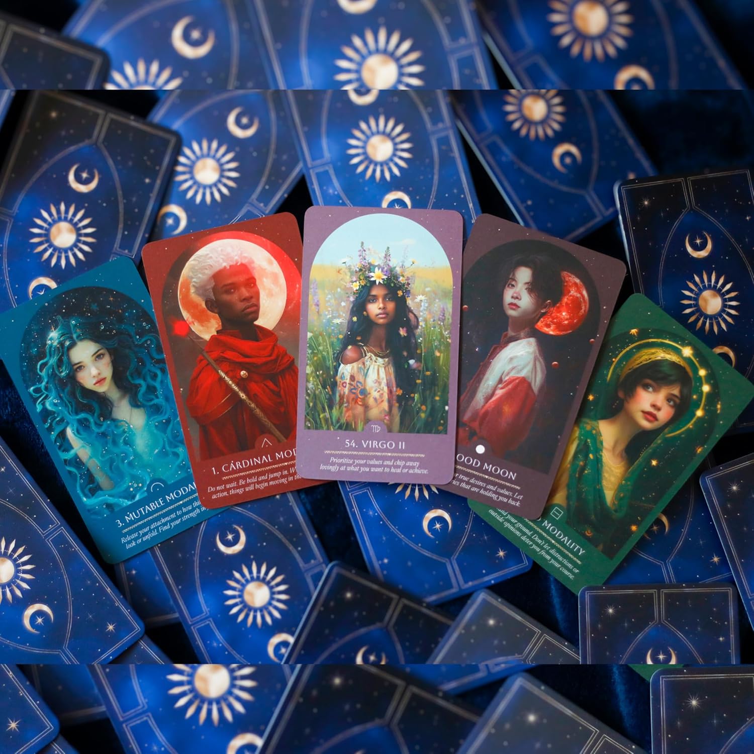 Cards Spread face up on cards that are face down