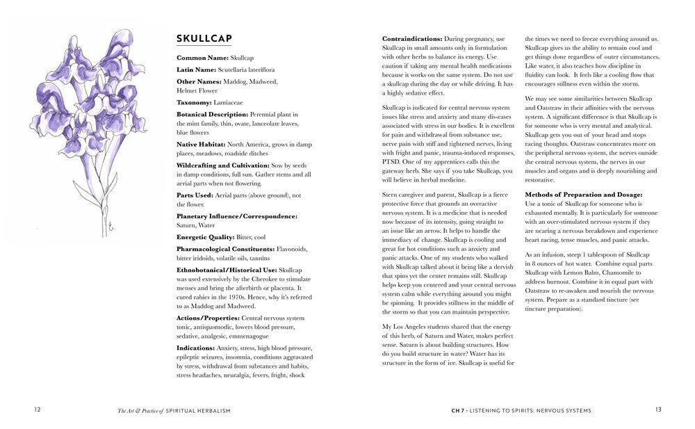 The Art and Practice of Spiritual Herbalism skullcap page
