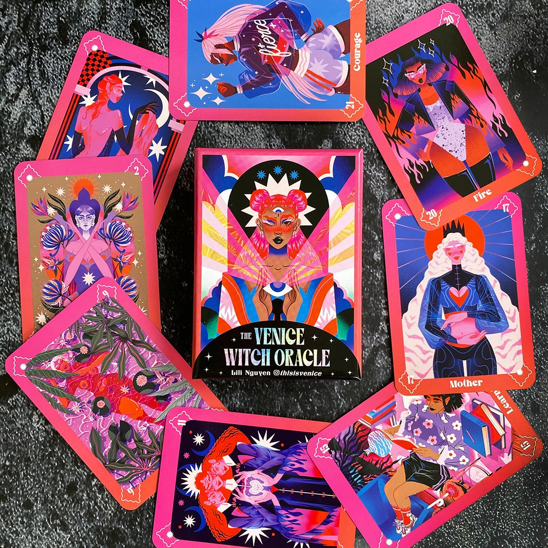 Colorful tarot cards from &
