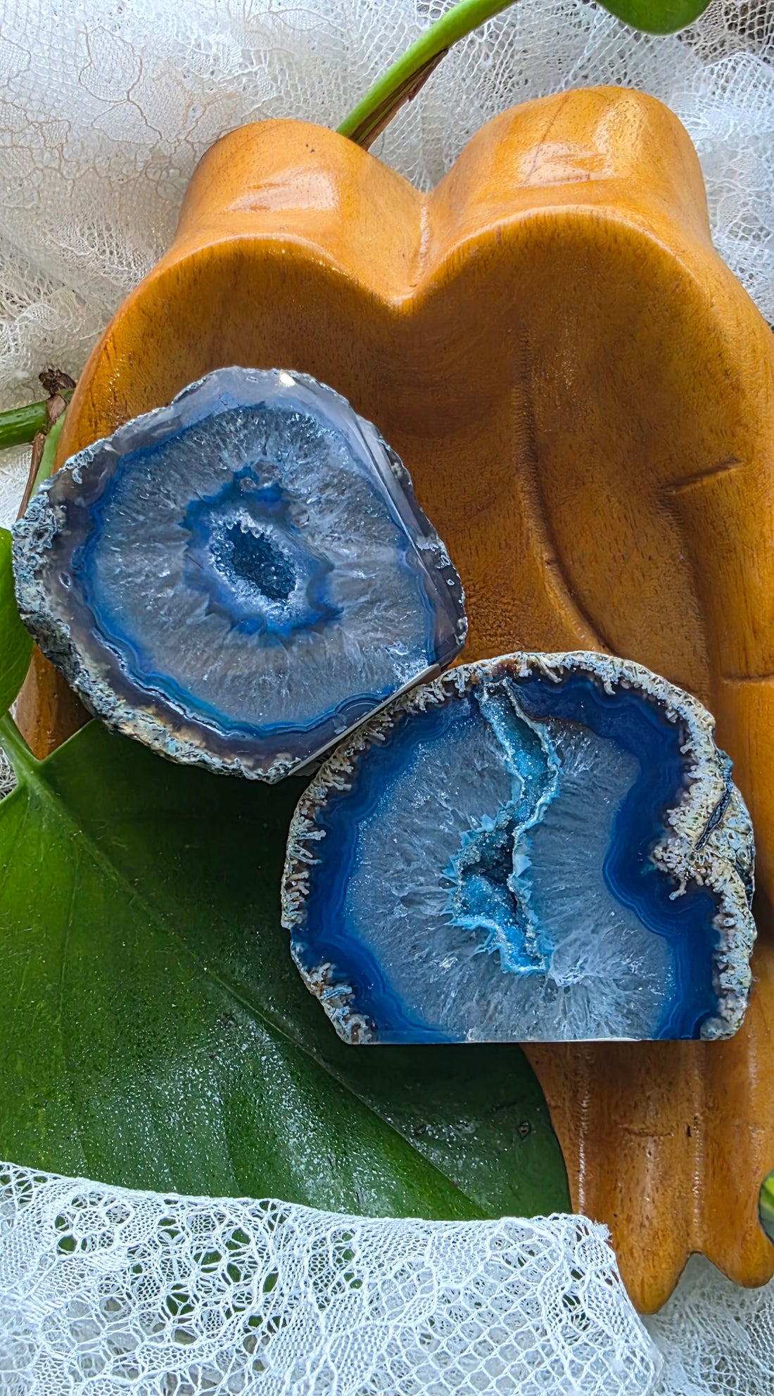 Blue Agate Halves