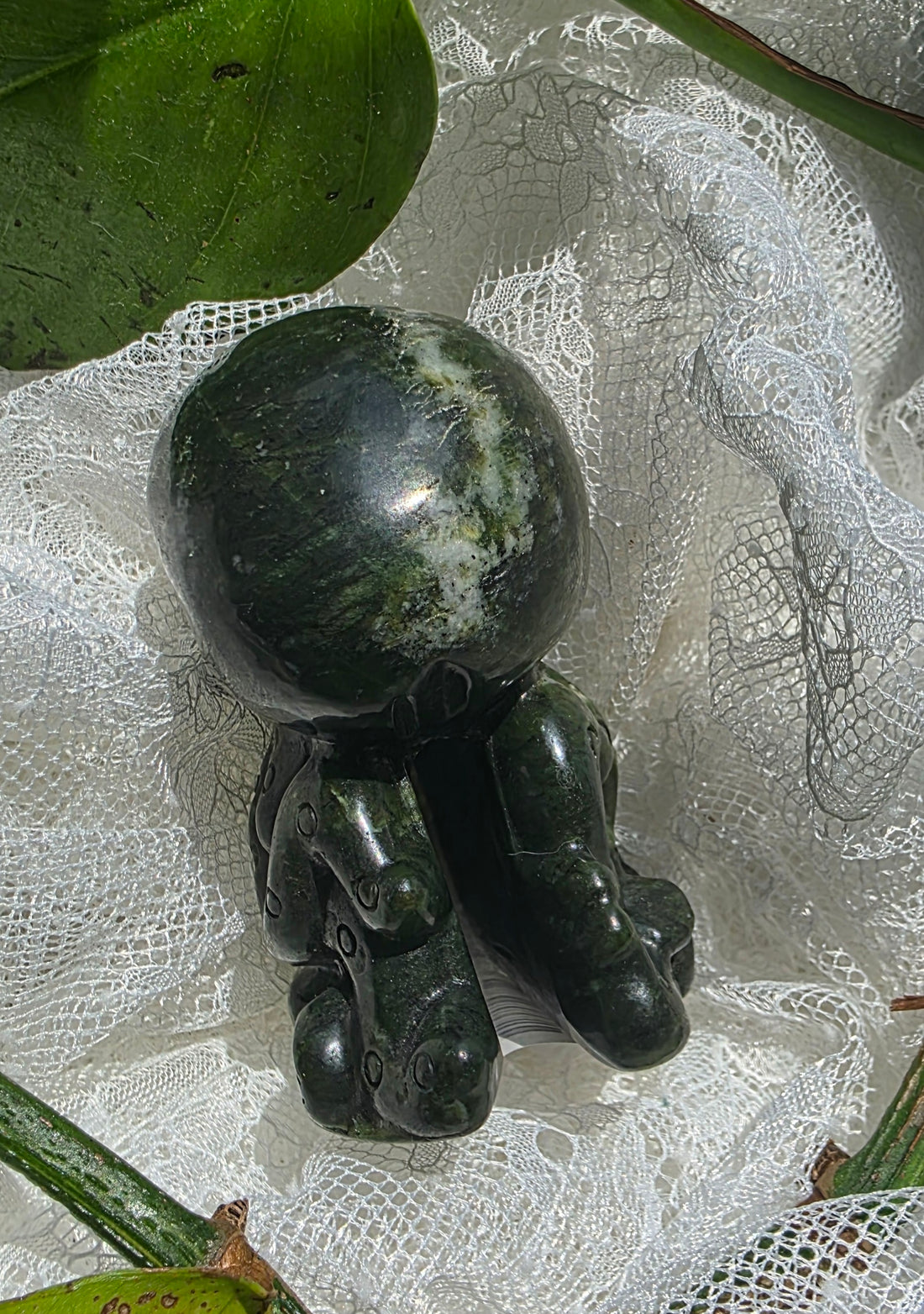 Green Jade Quartz Davy Jones Carving