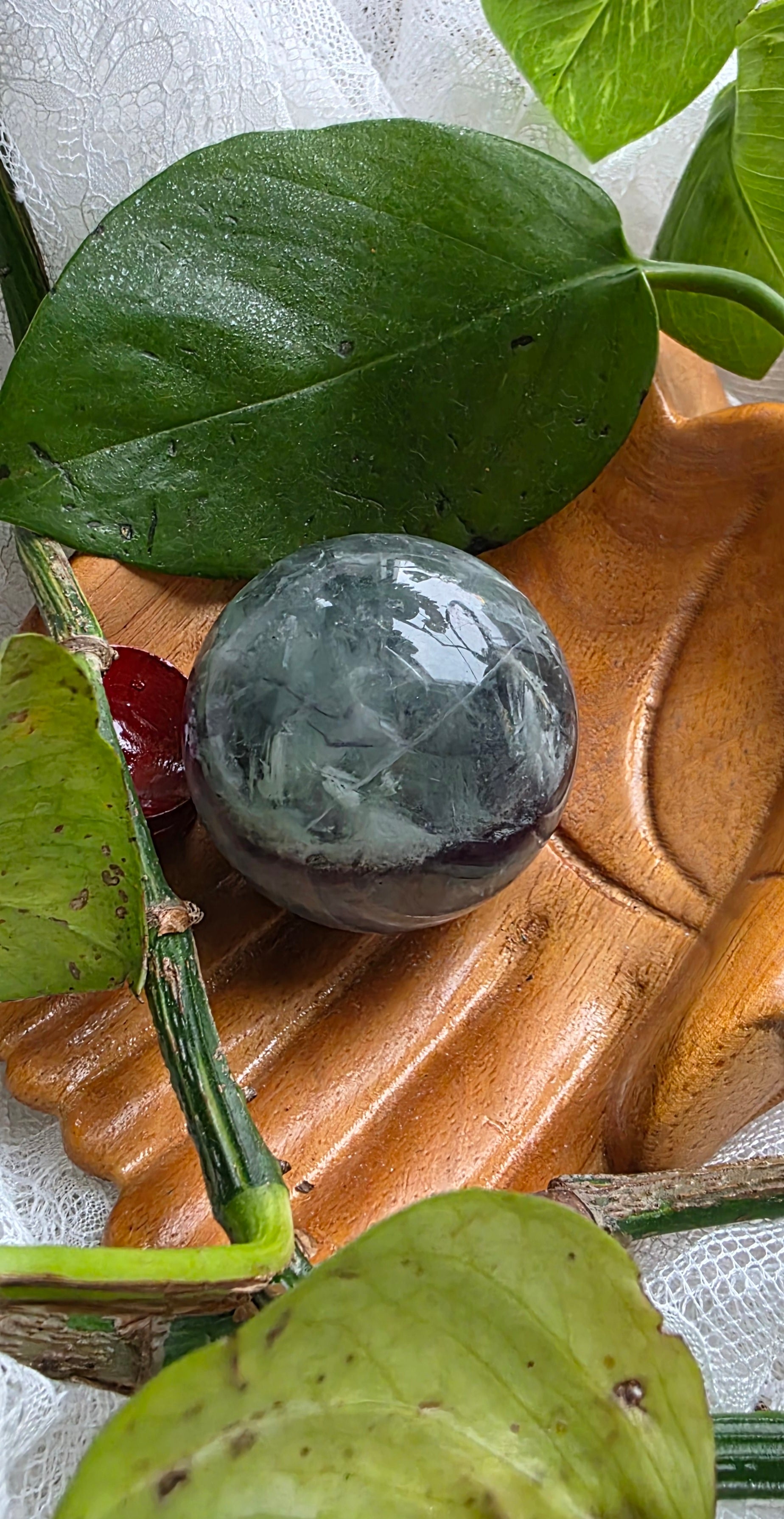 2" Rainbow Fluorite Sphere with Stand