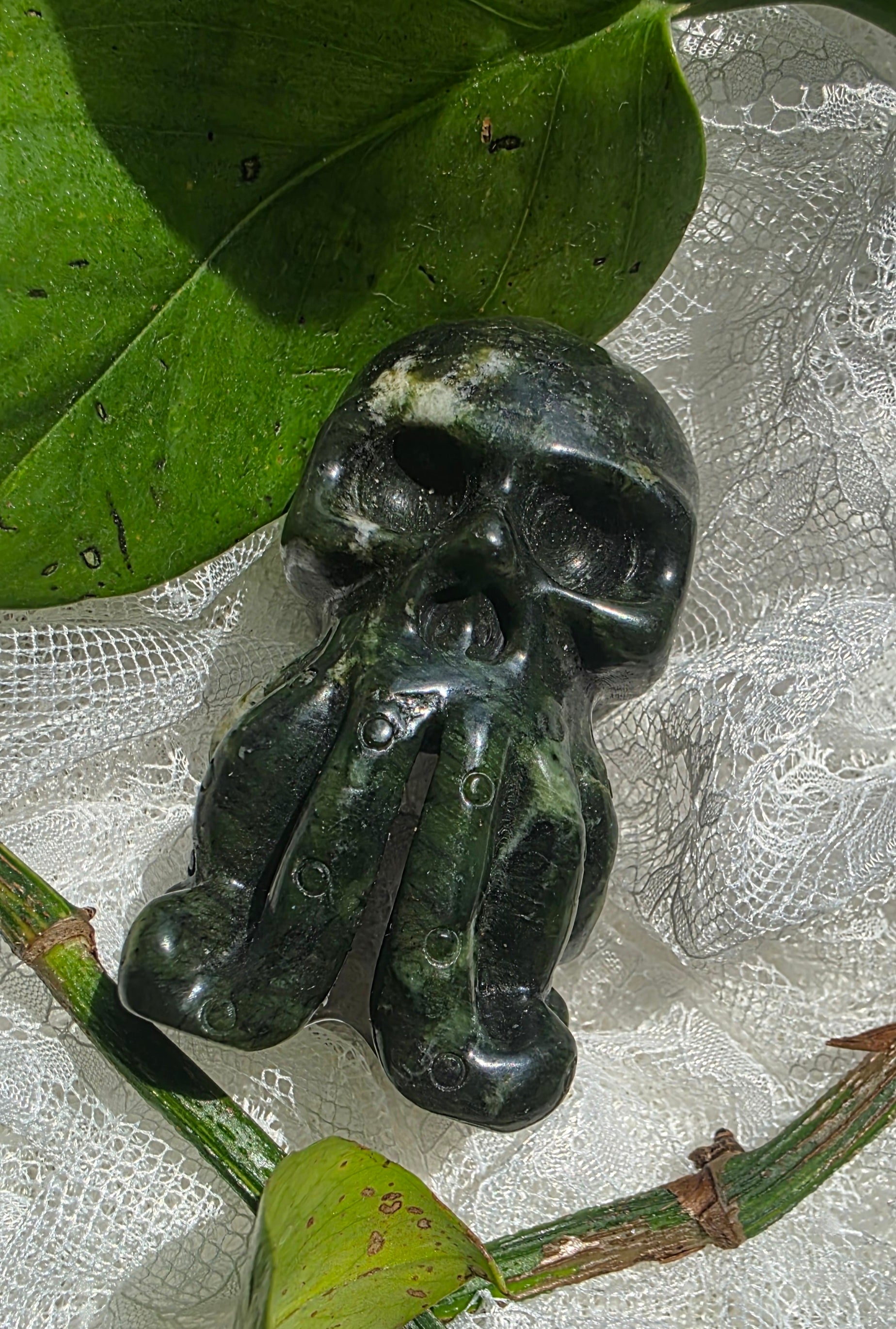 Green Jade Quartz Davy Jones Carving