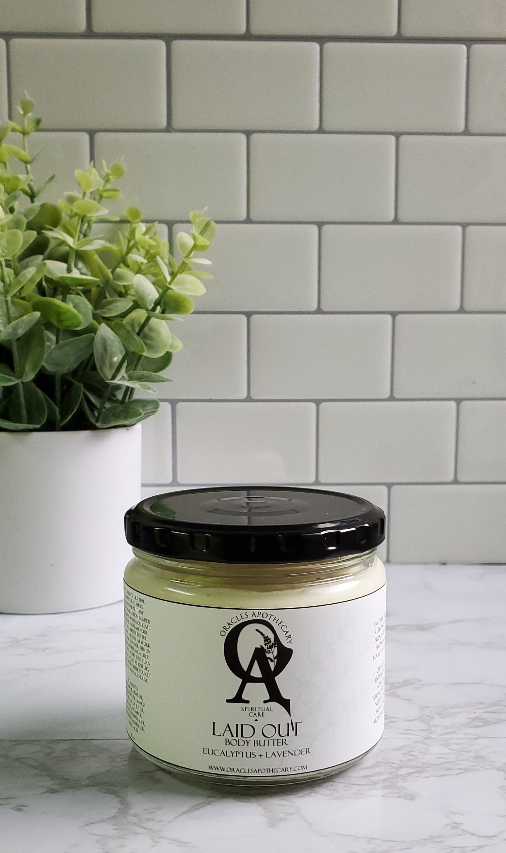 8oz glass jar of Laid Out body butter