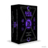 Black box with purple text and symbols for &
