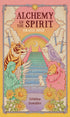 alchemy of the spirit cover with a tiger crow and lion statue and sunflowers