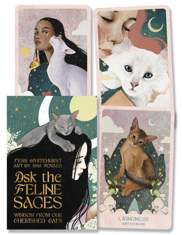 pictured women on cards with cats