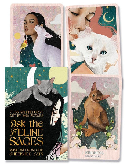 pictured women on cards with cats