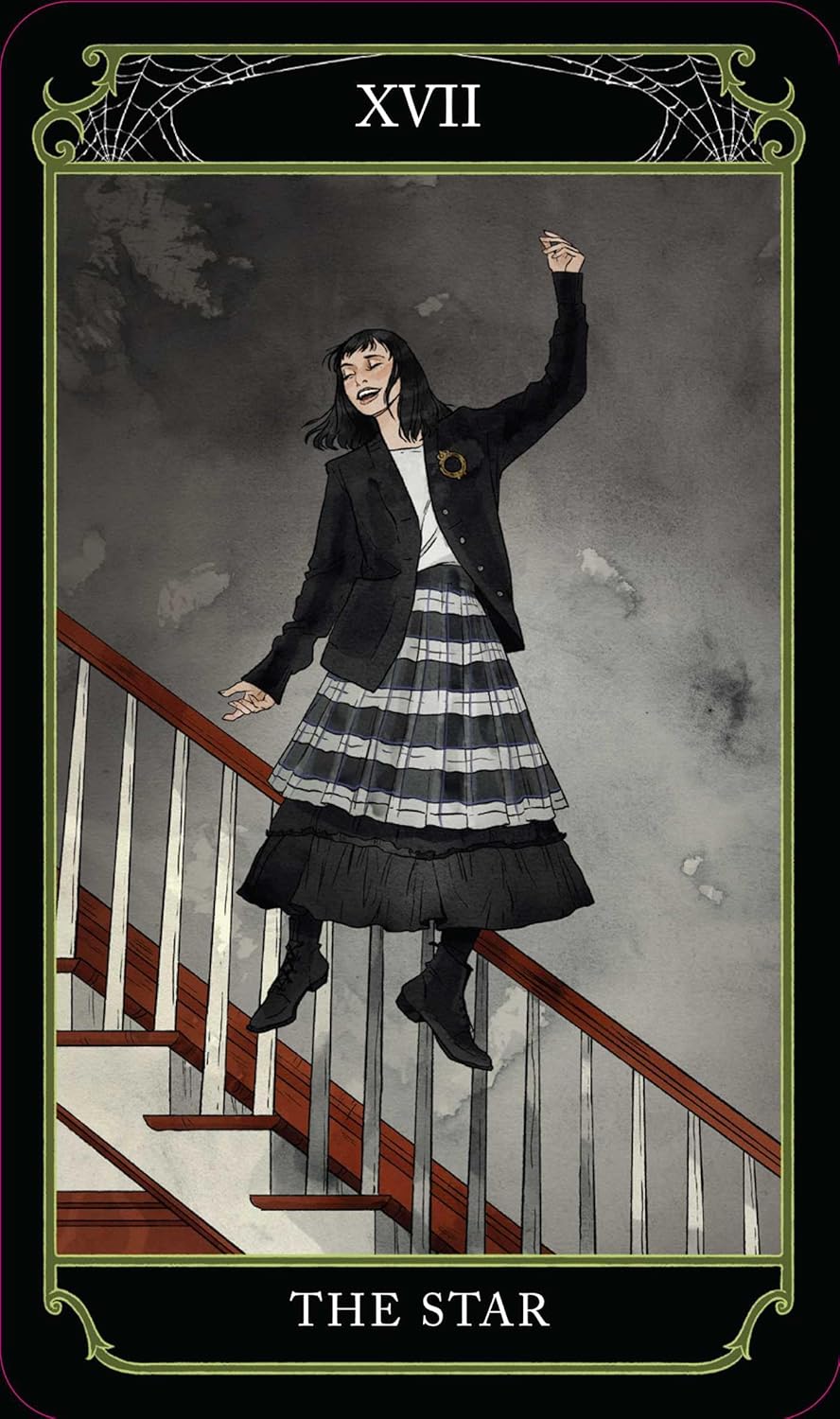 the star card lydia floating in the air