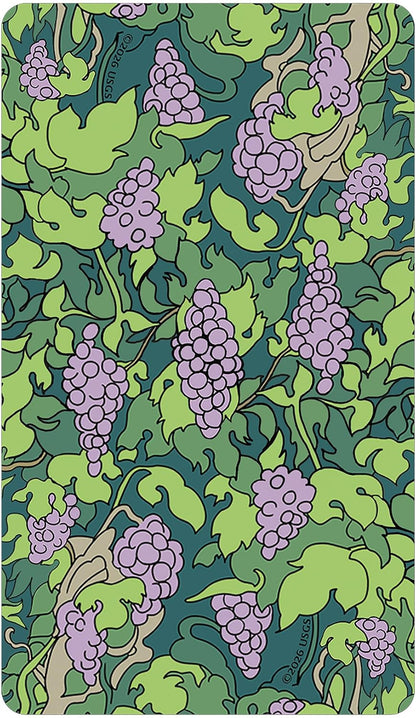 Tarot Card with a grapevine pattern on a green background