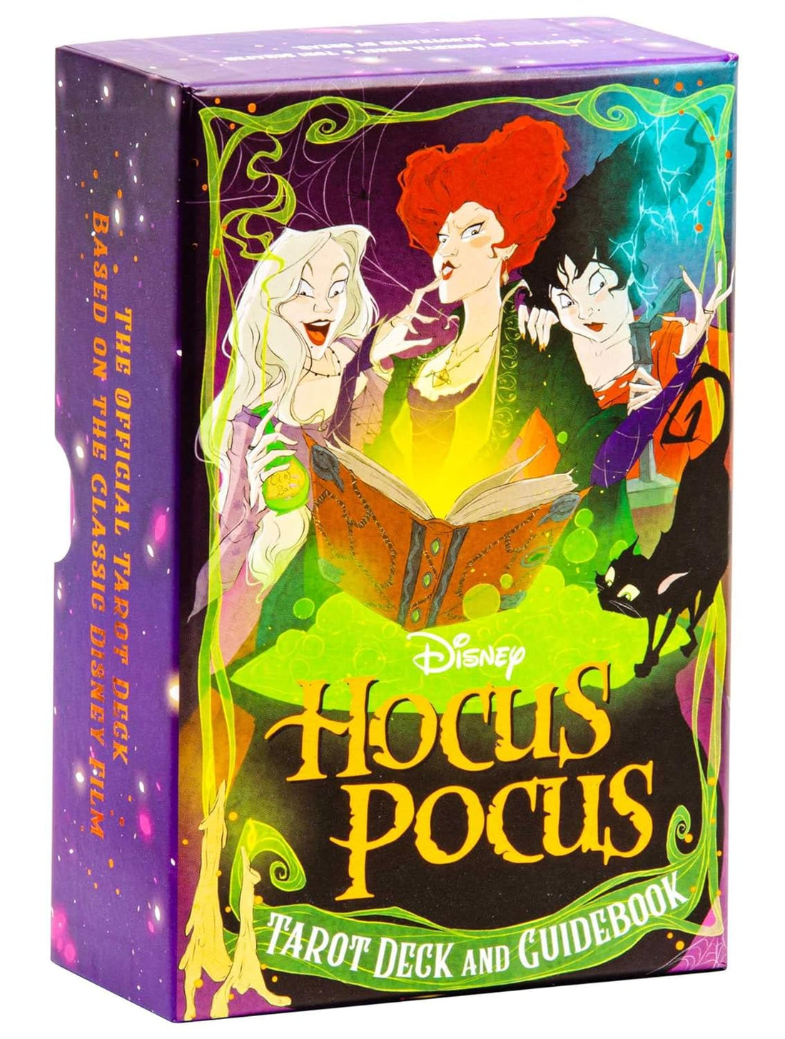 Hocus Pocus tarot deck and guidebook packaging with colorful design and characters.