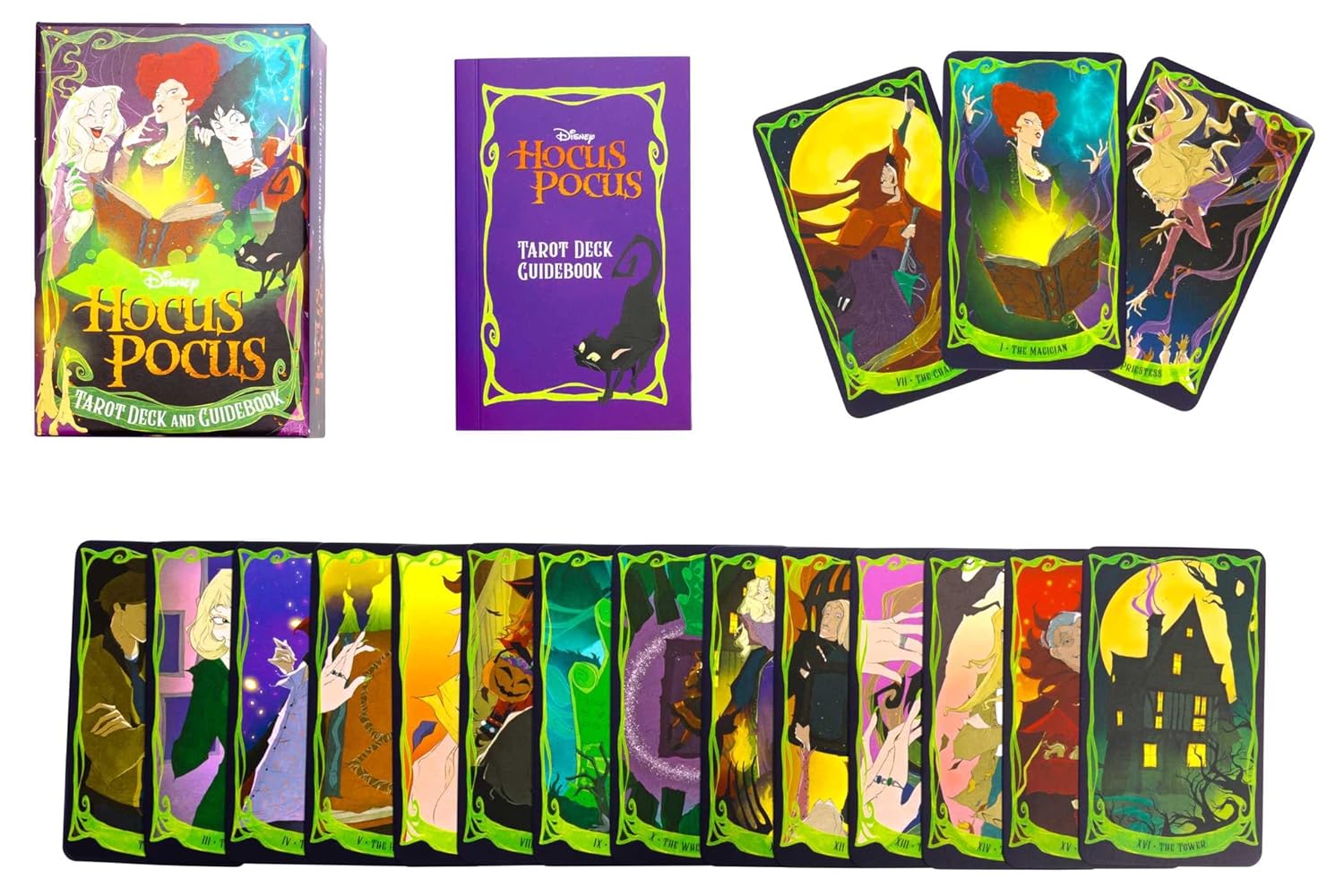 Hocus Pocus tarot deck with cards and packaging displayed.