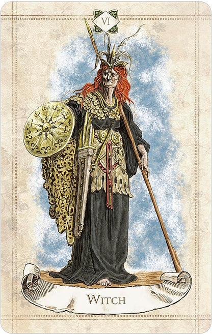 lady in armor with a shield and spear