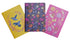 Three notebooks with floral and bird designs on a white background