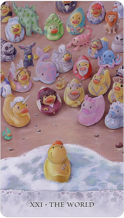 rubber duck in front of other rubber ducks