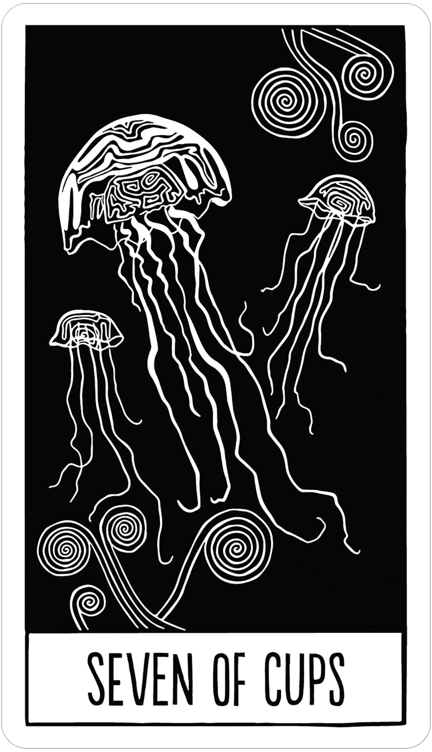 Line drawing of jellyfish with &