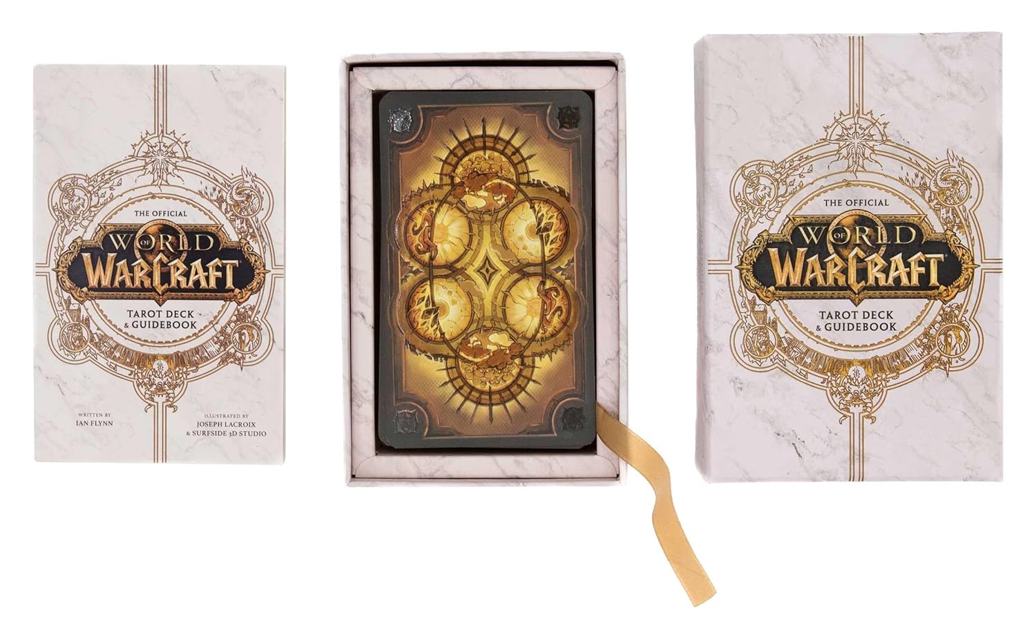 box open with back view of the cards in the middle
