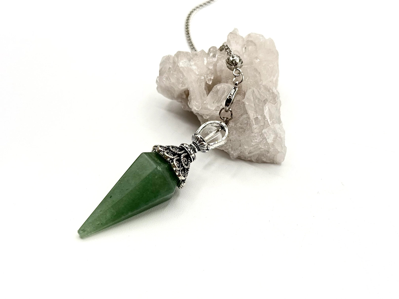 Double Cap Pendulum with Silver Plate Chain