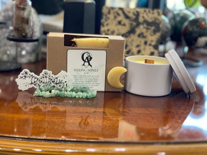 Gift Set For Your BFF contents displayed on a wooden table