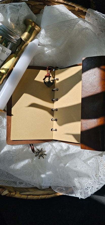 Leather Nautical Journal pages