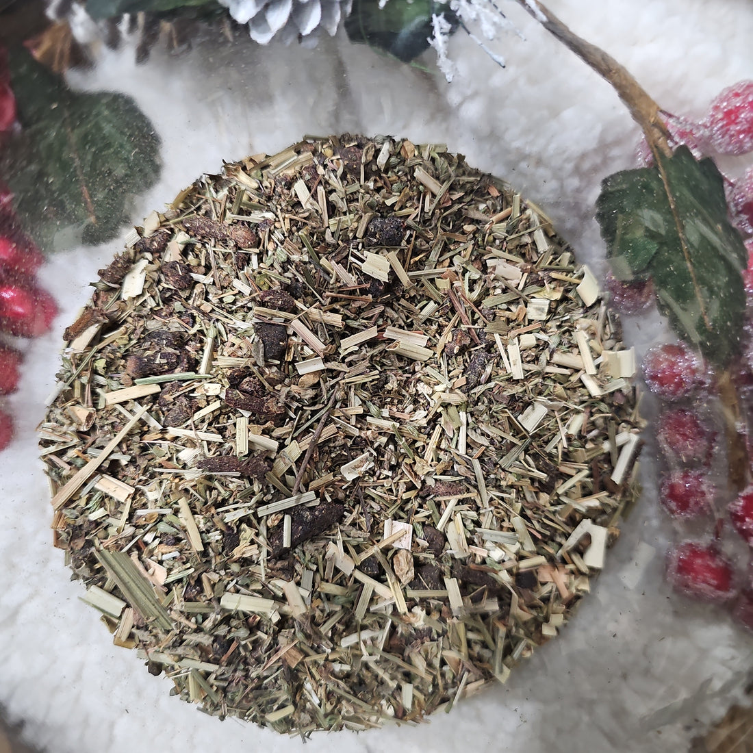 New Moon Blend - Capricorn herbs in a glass jar
