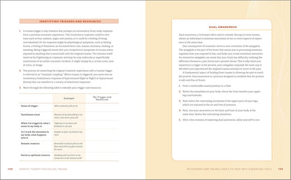 Book pages with text and a table on a beige background