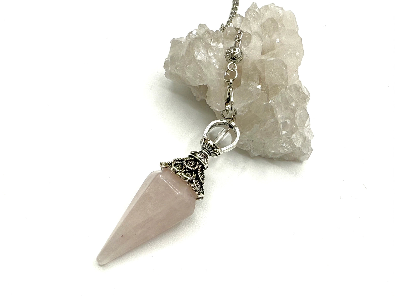 Double Cap Pendulum with Silver Plate Chain