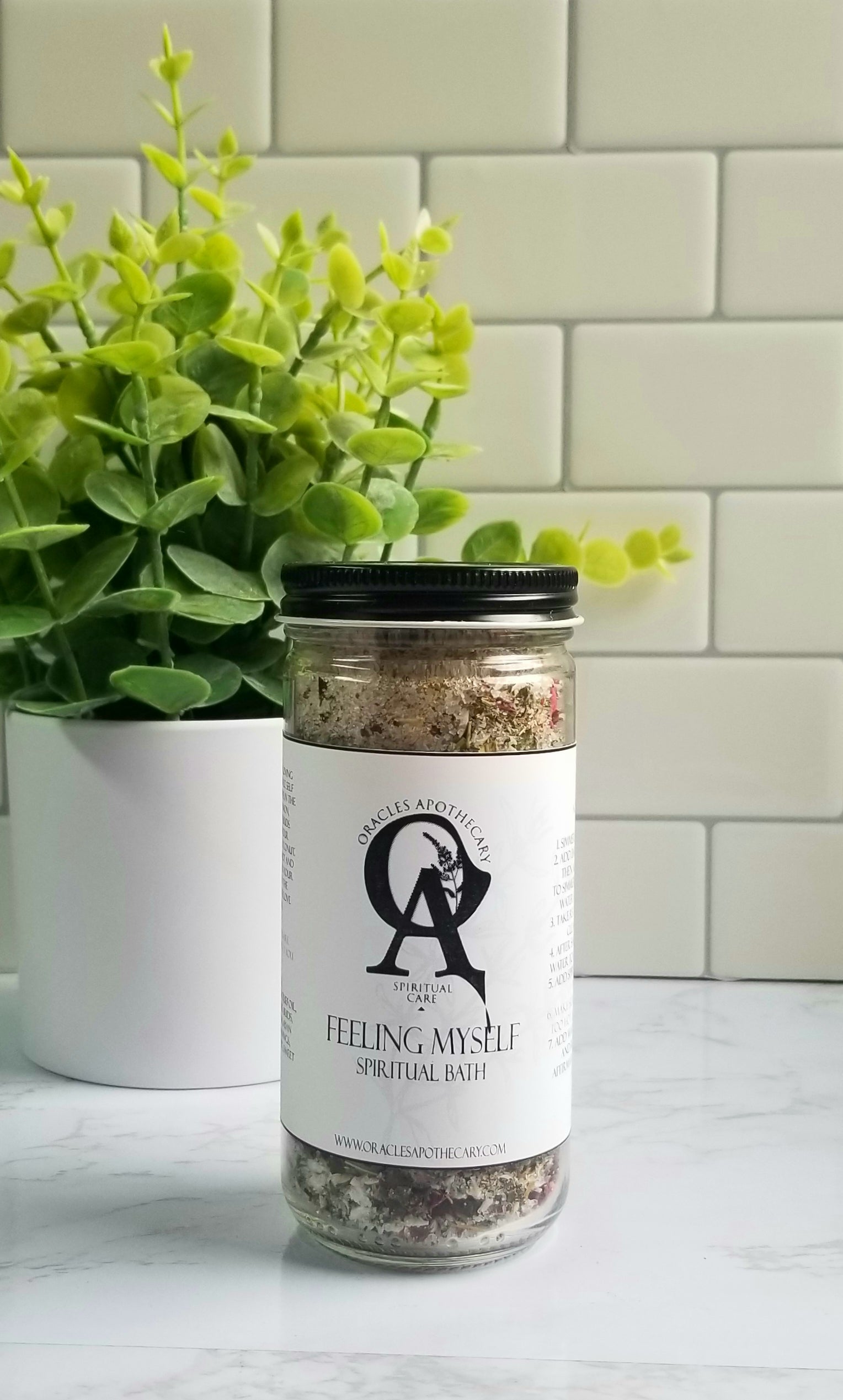 glass jar with herbs