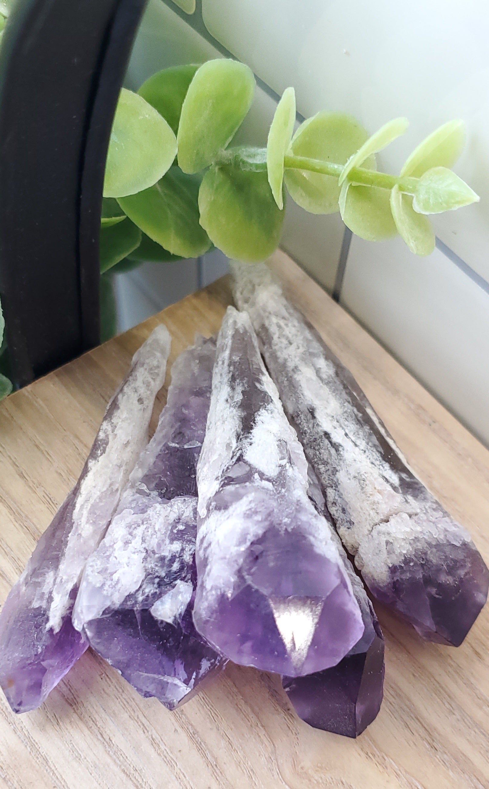 a pile of raw Amethyst Scepter stones crystals