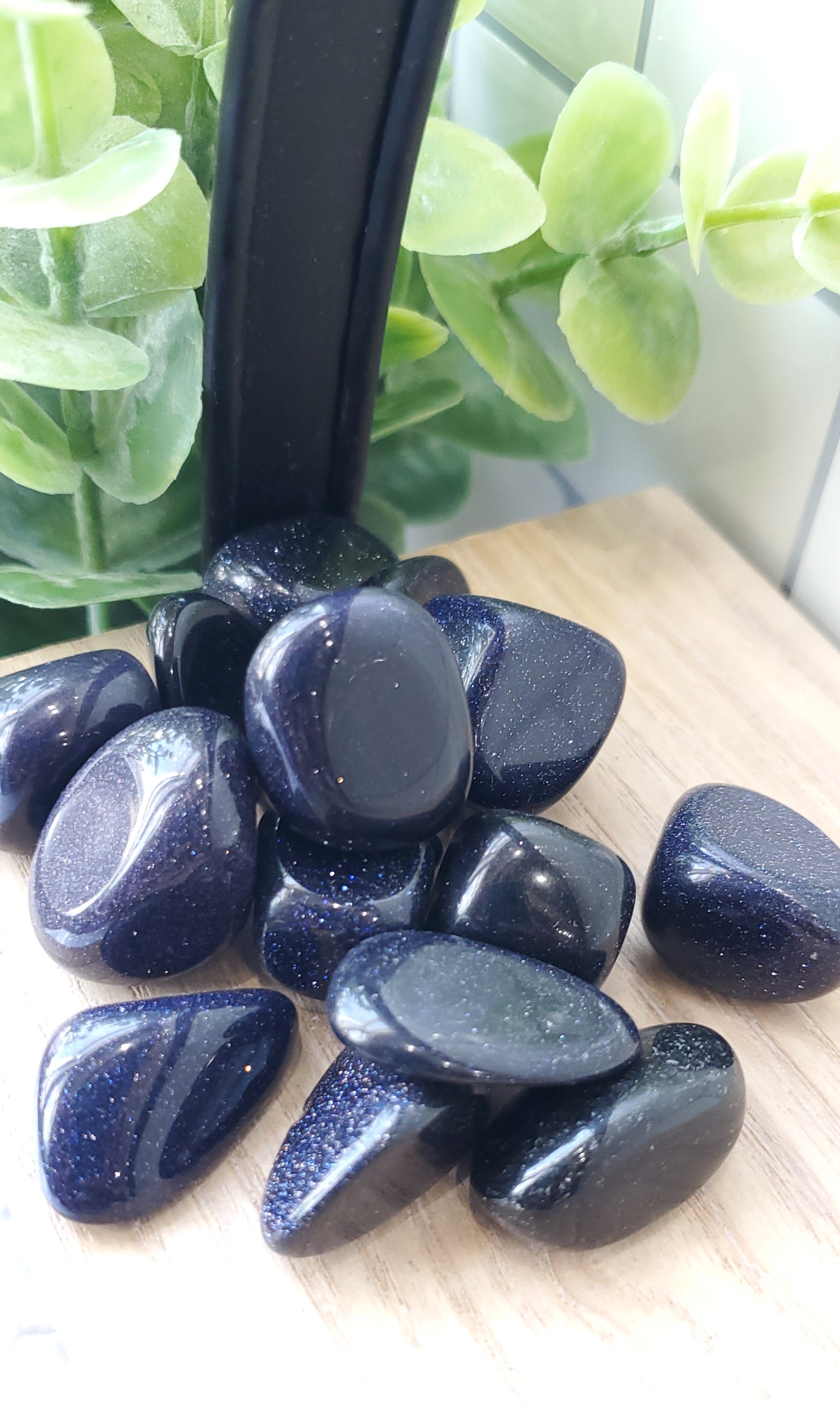 a pile of Blue Goldstone crystals stones