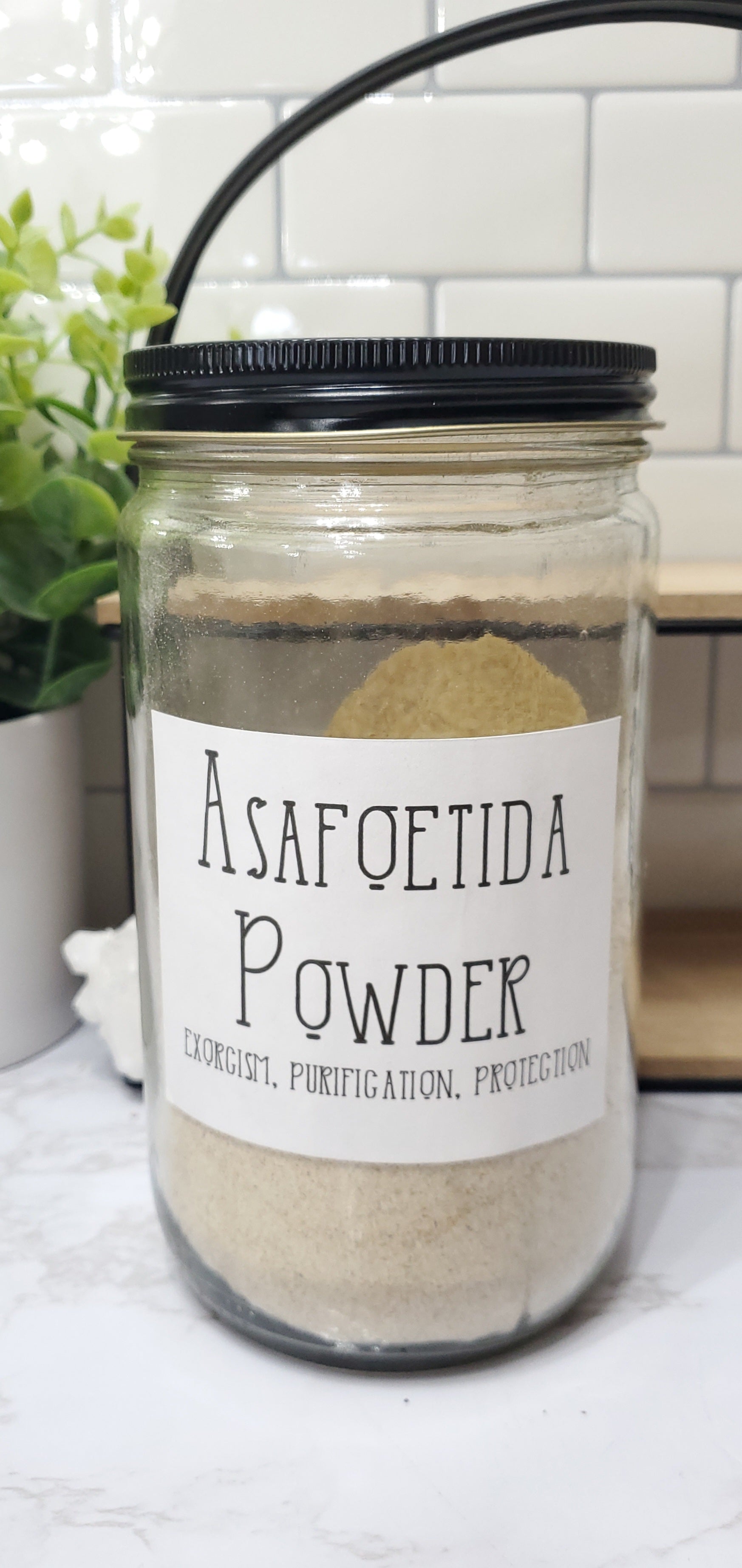 Asafoetida Powder in a glass jar