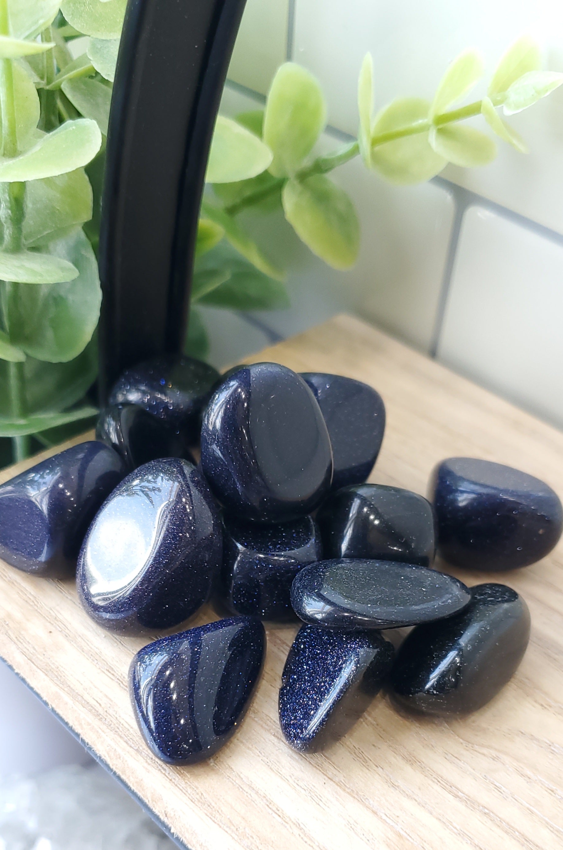 a pile of Blue Goldstone crystals stones