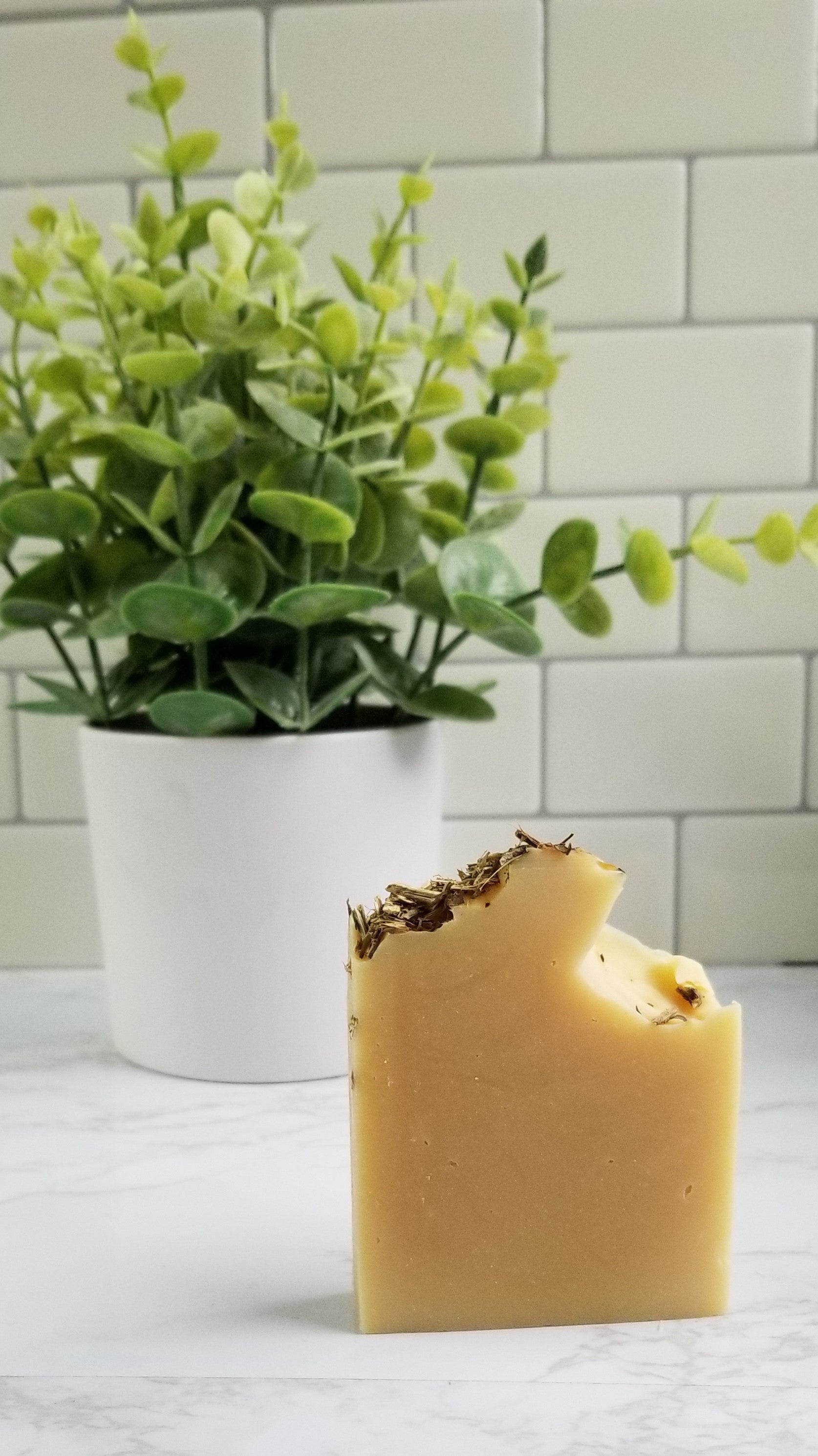 Cleanse Yo Self soap with herbs on top